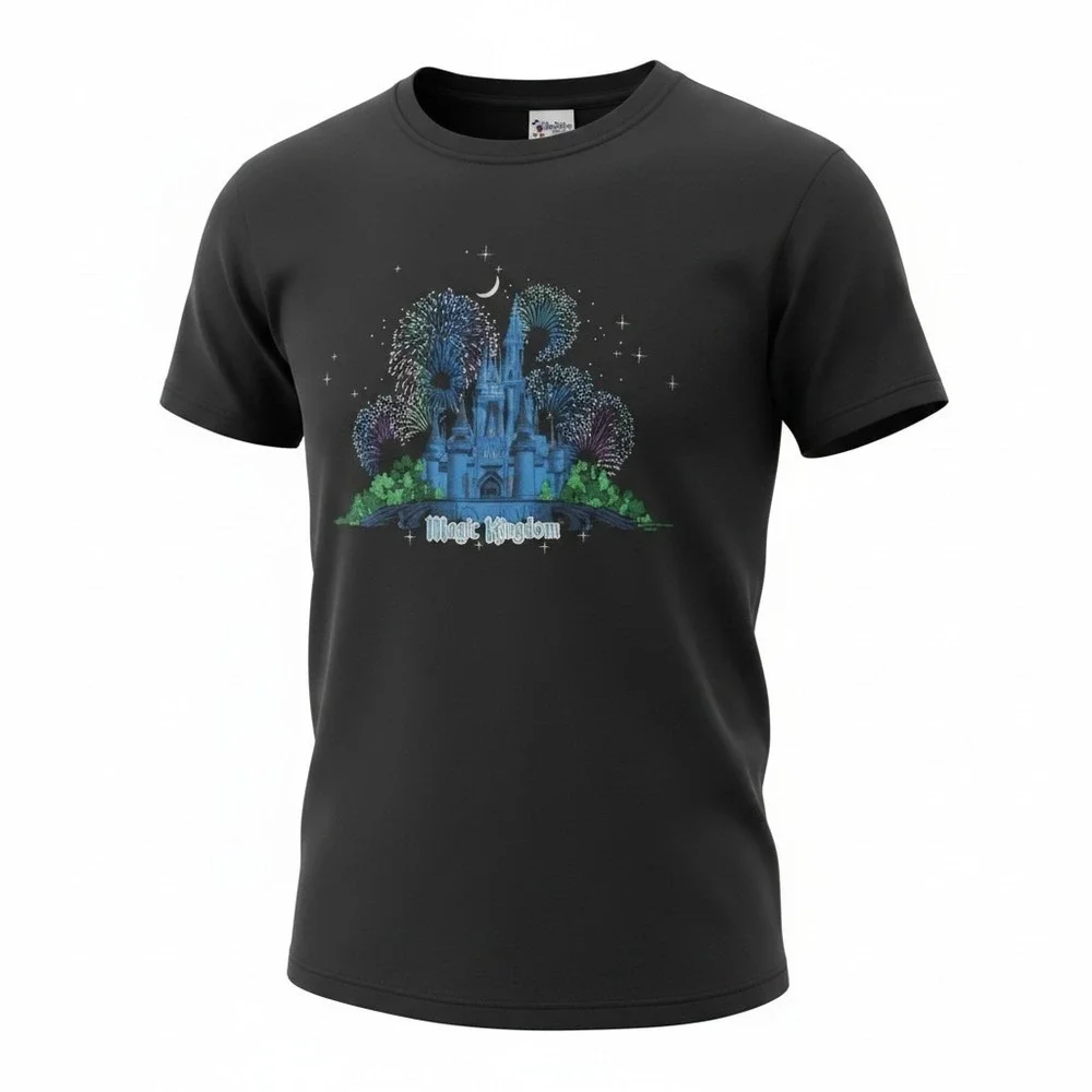 Walt‎ Disney World Magic Kingdom Fireworks Castle T-Shirt Black Mens XL